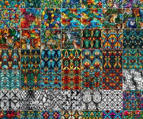 Artstation 140 Procreate Stained Glass Textures Geometric Stained Glass Procreate Texture