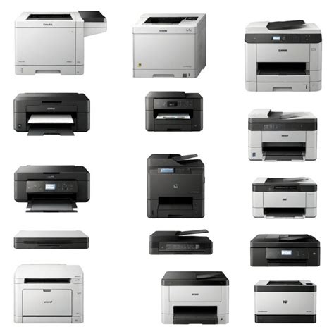 Premium Vector | Printer vector set white background isolated