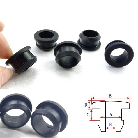 Hollow Rubber Hole Caps Black Snap On Grommet Hole Plugs Wire Cable