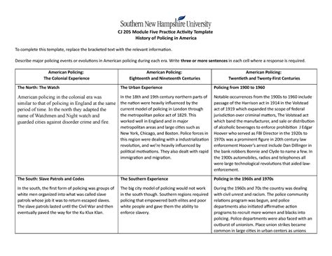 CJ 205 Module Five Practice Activity Template 1 Final CJ 205 Module