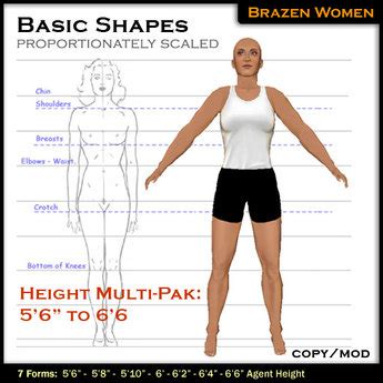 Second Life Marketplace - Basic Avatar Shapes - Proportionately Scaled