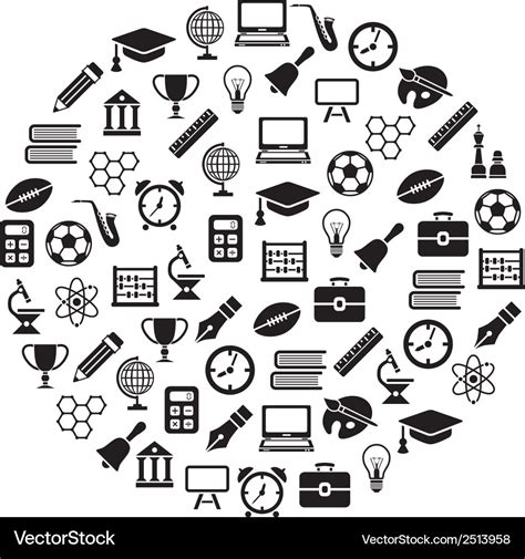 Education icons in circle Royalty Free Vector Image