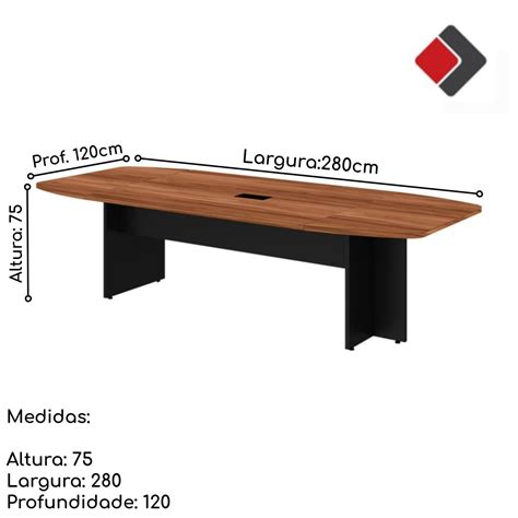 Mesa de Reunião Diretoria 2 80x1 20m WORKSTART NOGAL SEVILHA