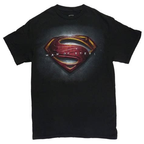 DC Comics DC Comics Mens Black Superman Shirt Man Of Steel T Shirt S