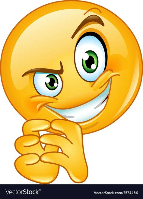 Best Evil emoticon with wringing hands Royalty Free Vector Image ...