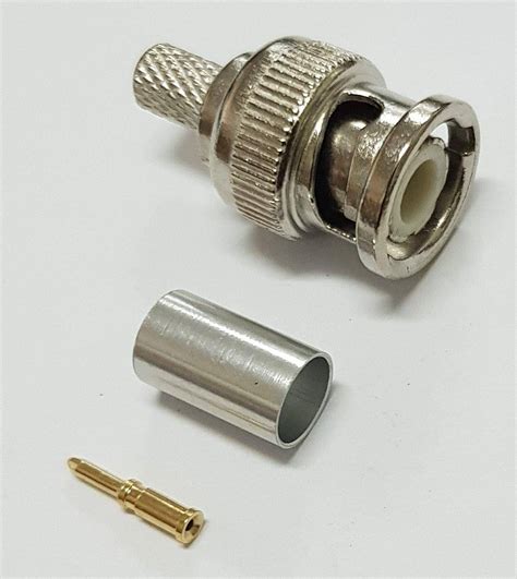 Bnc Male Connector Crimp Type Rg59u Gold Pin