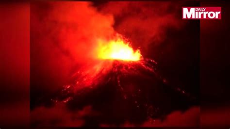 Watch Incredible Moment Chilean Volcano Erupts Forcing Thousands To