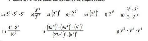 6 Escreva numa só potência aplicando as propriedades brainly br