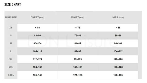 Nike T Shirt Size Chart Cm Discount