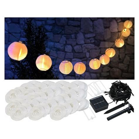 Guirlande LED Solaire LUNARTEC Blanc Chaud 50 Lampions 10m