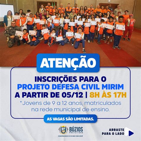 B Zios Inscri O Para O Projeto Defesa Civil Mirim Come Ou Nesta Ter A