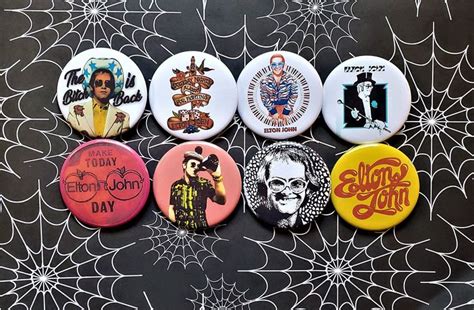 Elton John 2 25 Pin Back Punk Rock Buttons Pin Backs Buttons