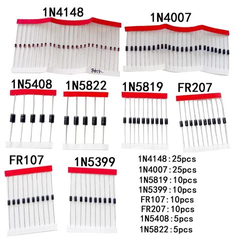 Fast Switching Schottky Diode Kit Set 1n4148 1n4007 1n5819 1n5399