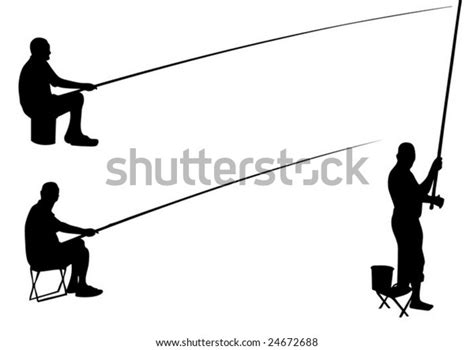 Fisherman Silhouettes Stock Vector Royalty Free 24672688