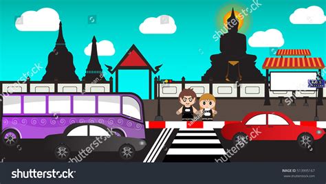 Red Crosswalk Thailand Over Royalty Free Licensable Stock