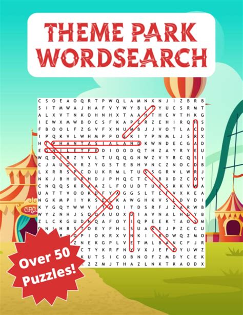 Theme Park Word Search Rides From Over 50 Parks Around The World By