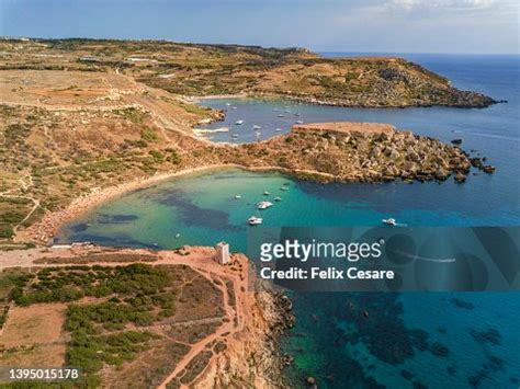 Aerial View Of The Coastal Beaches In Malta Mediterranean Travel ...