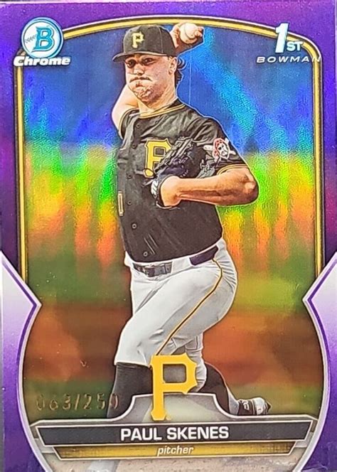 Paul Skenes 2023 Bowman Draft BDC 14 Chrome Purple Refractor 250