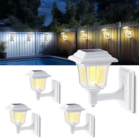 Leidrail Solar Fence Lights 2 Modes Edison Bulb Solar Wall Lanterns