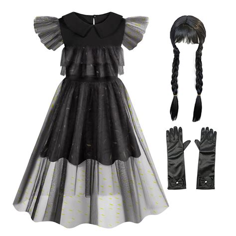 Disfraz De Cosplay De Wednesday Addams Para Ni A Vestidos De Fiesta De