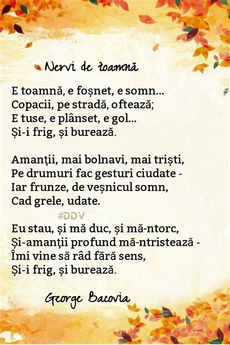 Nervi de toamnă George Bacovia Poetry George