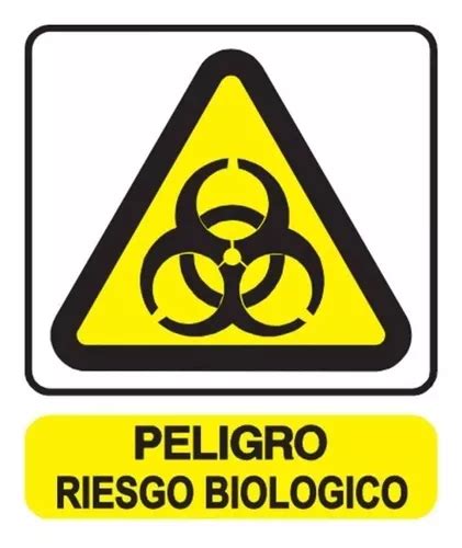 Cartel Peligro Riesgo Biológico 22x26 Cm Señalización