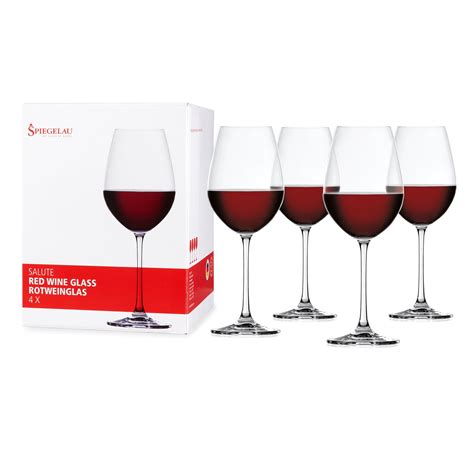 Spiegelau Salute Red Wine Glasses Set Of 4 European Made Lead Free Crystal Classic Stemmed