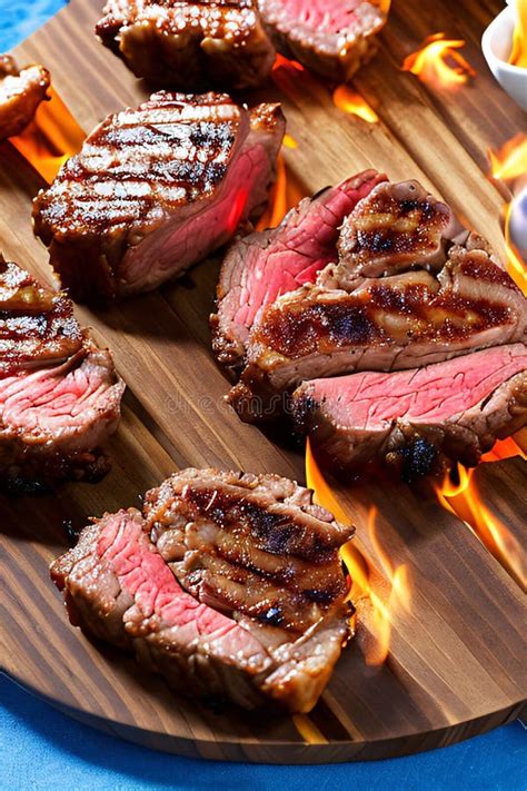 Grilling The Perfect Steak Over An Open Flame Charred And Smoky Aroma