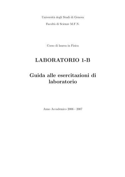 Laboratorio B Guida Alle Esercitazioni Di Laboratorio