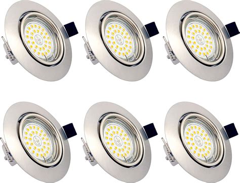 Yyzb Spots Led Encastrables Orientables Dimmables Ampoules 6 X 6w Incluses Gu10 Blanc Chaud