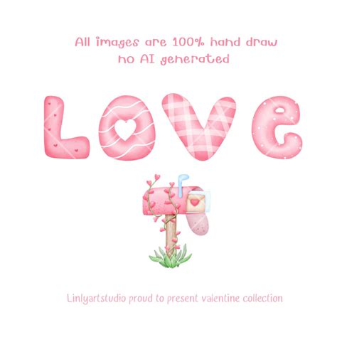 Valentine Clipart, Pink Heart Clipart, Love Clipart, - Etsy