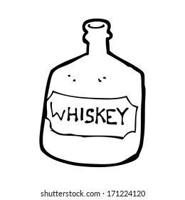 Cartoon Old Whiskey Bottle Stock Illustration 455829178