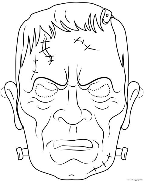 30 best ideas for coloring | Frankenstein Head Coloring Page