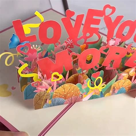 High Quality Creative 3d Pop Up Valentines Day Card Heart Pop Up Card