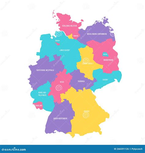 Germany Political Map Of Administrative Divisions Stock Illustration