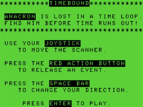 Screenshot Of Timebound TRS 80 CoCo 1983 MobyGames