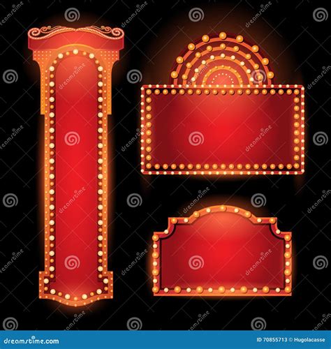 Brightly Theater Glowing Retro Cinema Neon Sign Stock Vector