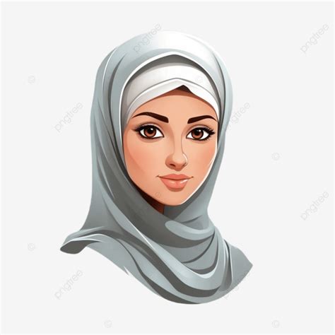 Mulher Mu Ulmana Usando Hijab Isolado No Retrato De Fundo Branco Da