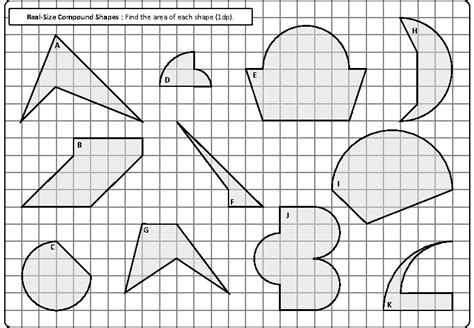 Compound Shapes With Circles Area Worksheet B A