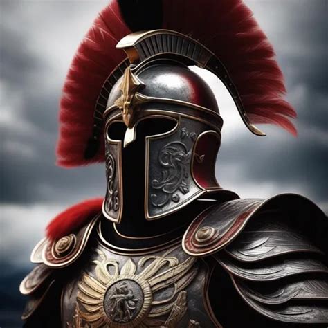 Roman Centurion With A Metal Faced Helmet And Plume OpenArt