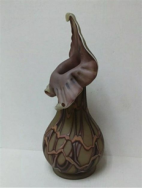 E Zareh Russian Artist Signed Hand Blown Baijan Art Glass Vase 16 5 8 Tall Garden Sculpture