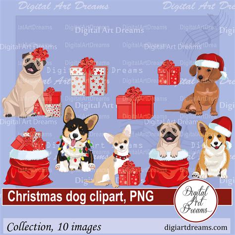 Christmas Dog Clipart Images for Pets Lovers – Digital Art Dreams