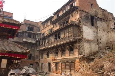 Earthquake Damage Along the Streets of Kathmandu Stock Image - Image of ...