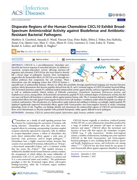 Pdf Disparate Regions Of The Human Chemokine Cxcl10 Exhibit Broad