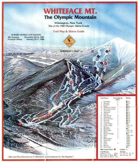 Whiteface Trail Map and Skier's Guide 1987 • NYSkiBlog Directory