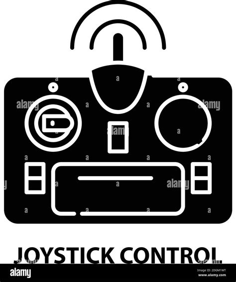 Joystick Control Icon Black Vector Sign With Editable Strokes Concept Illustration Stock