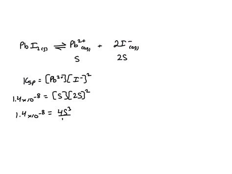 Solved Texts 1 The Concentration Of Iodide Ions In A Saturated Solution Of Leadii Iodide Is