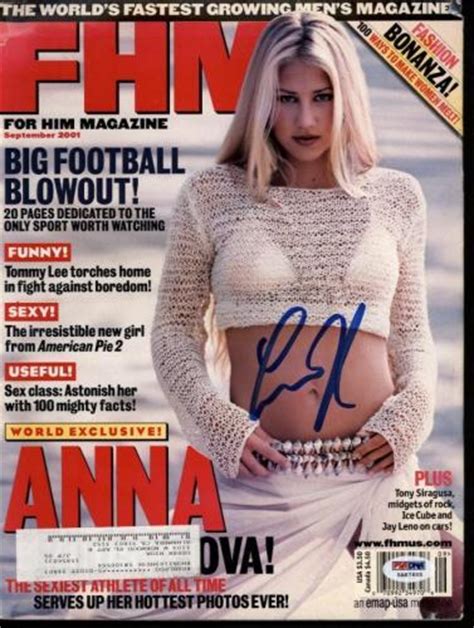 Anna Kournikova 2000 Gq Magazine Authentic Signed Auto Psa Dna Itp