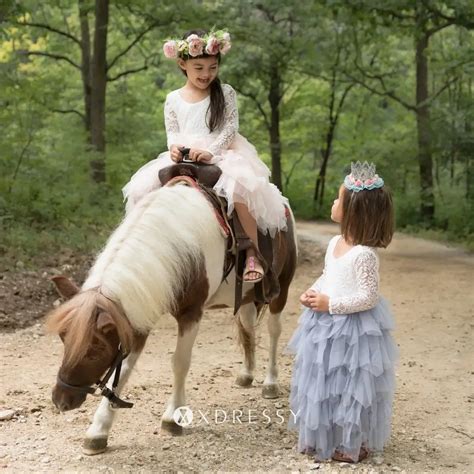 White Lace And Ruffled Tulle Flower Girl Dresses Xdressy