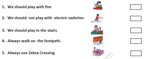 Cbse Class 1 Evs Safety Habits Worksheet